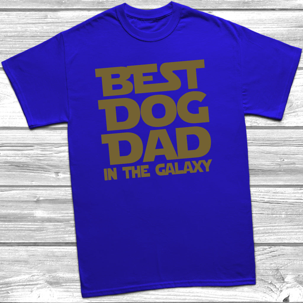 Get trendy with Best Dog Dad In The Galaxy T-Shirt - T-Shirt available at DizzyKitten. Grab yours for £10.45 today!