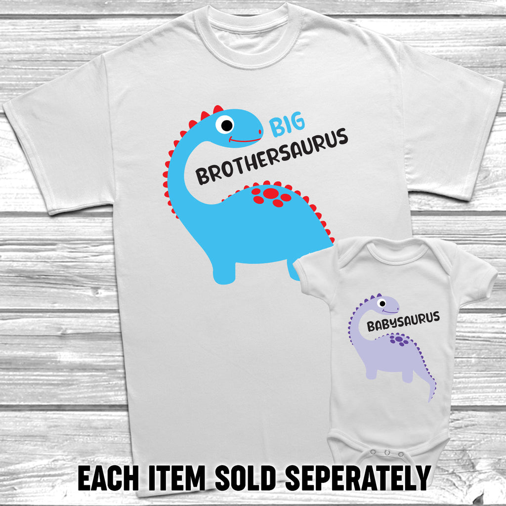 Get trendy with Big Brothersaurus Babysaurus T-Shirt Baby Grow Set -  available at DizzyKitten. Grab yours for £9.45 today!