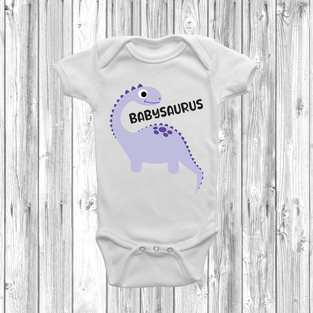Get trendy with Big Sistersaurus Babysaurus T-Shirt Baby Grow Set -  available at DizzyKitten. Grab yours for £9.45 today!