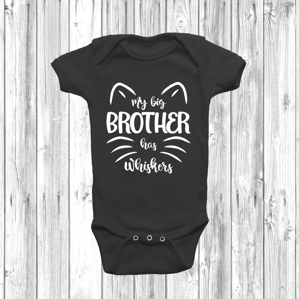 Get trendy with My Big Brother Has Whiskers Baby Grow -  available at DizzyKitten. Grab yours for £7.95 today!