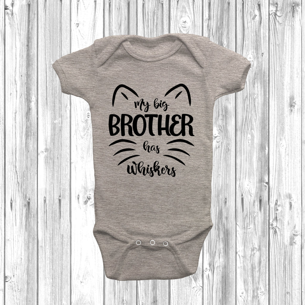 Get trendy with My Big Brother Has Whiskers Baby Grow -  available at DizzyKitten. Grab yours for £7.95 today!