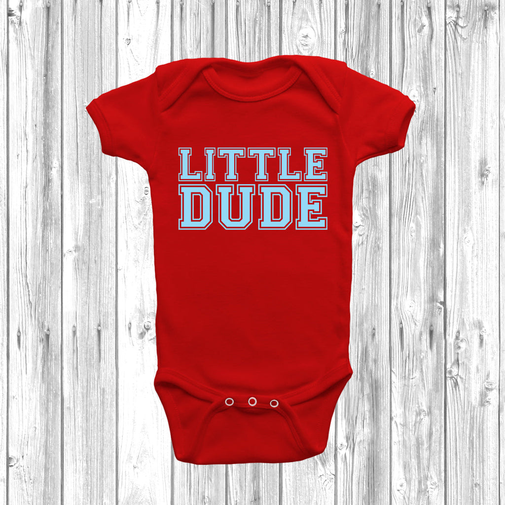 Get trendy with Big Dude Little Dude T-Shirt Baby Grow Set -  available at DizzyKitten. Grab yours for £9.45 today!