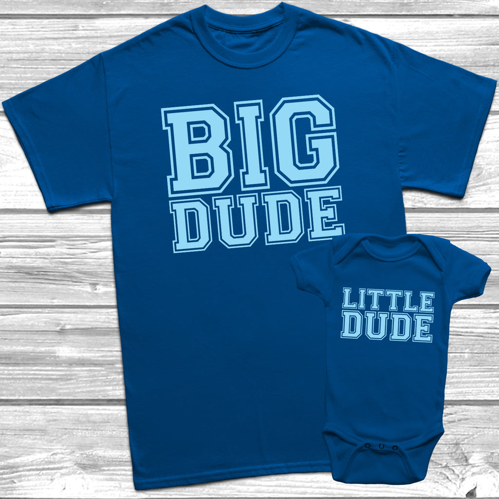 Get trendy with Big Dude Little Dude T-Shirt Baby Grow Set -  available at DizzyKitten. Grab yours for £9.45 today!