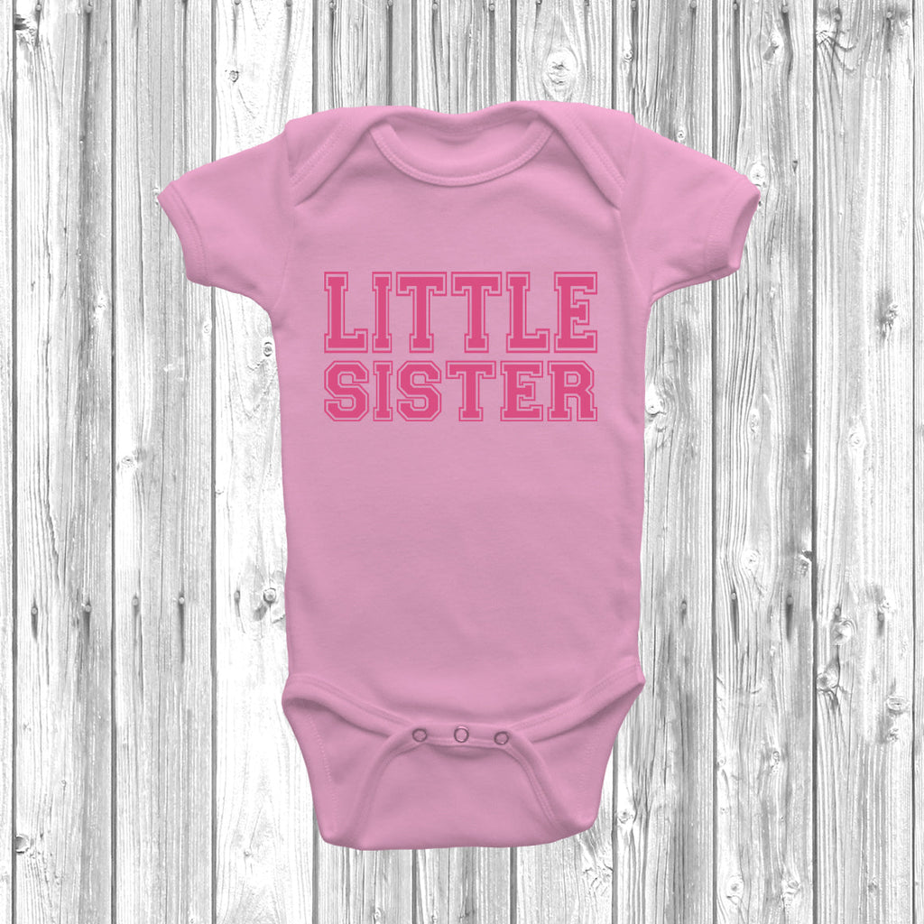 Get trendy with Big Sister Little Sister T-Shirt Baby Grow Set -  available at DizzyKitten. Grab yours for £8.45 today!