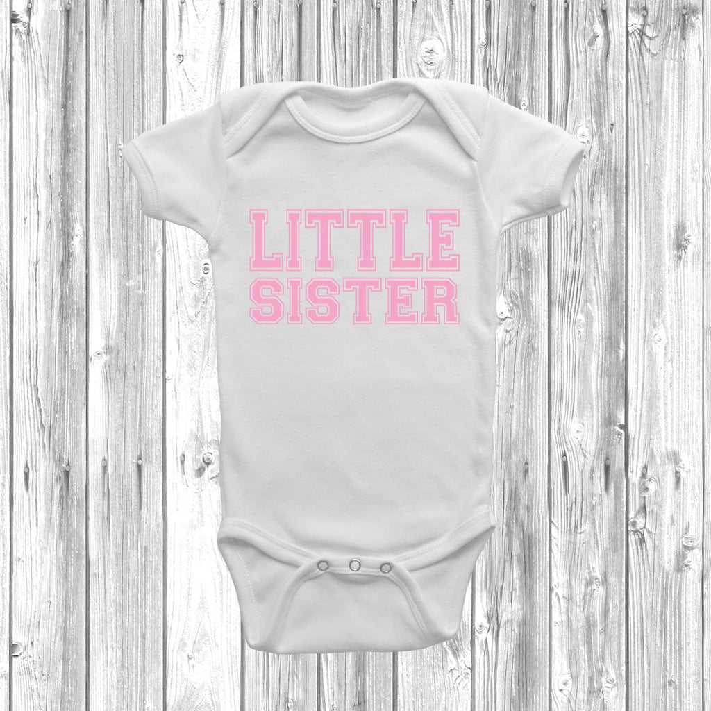 Get trendy with Big Sister Little Sister T-Shirt Baby Grow Set -  available at DizzyKitten. Grab yours for £8.45 today!