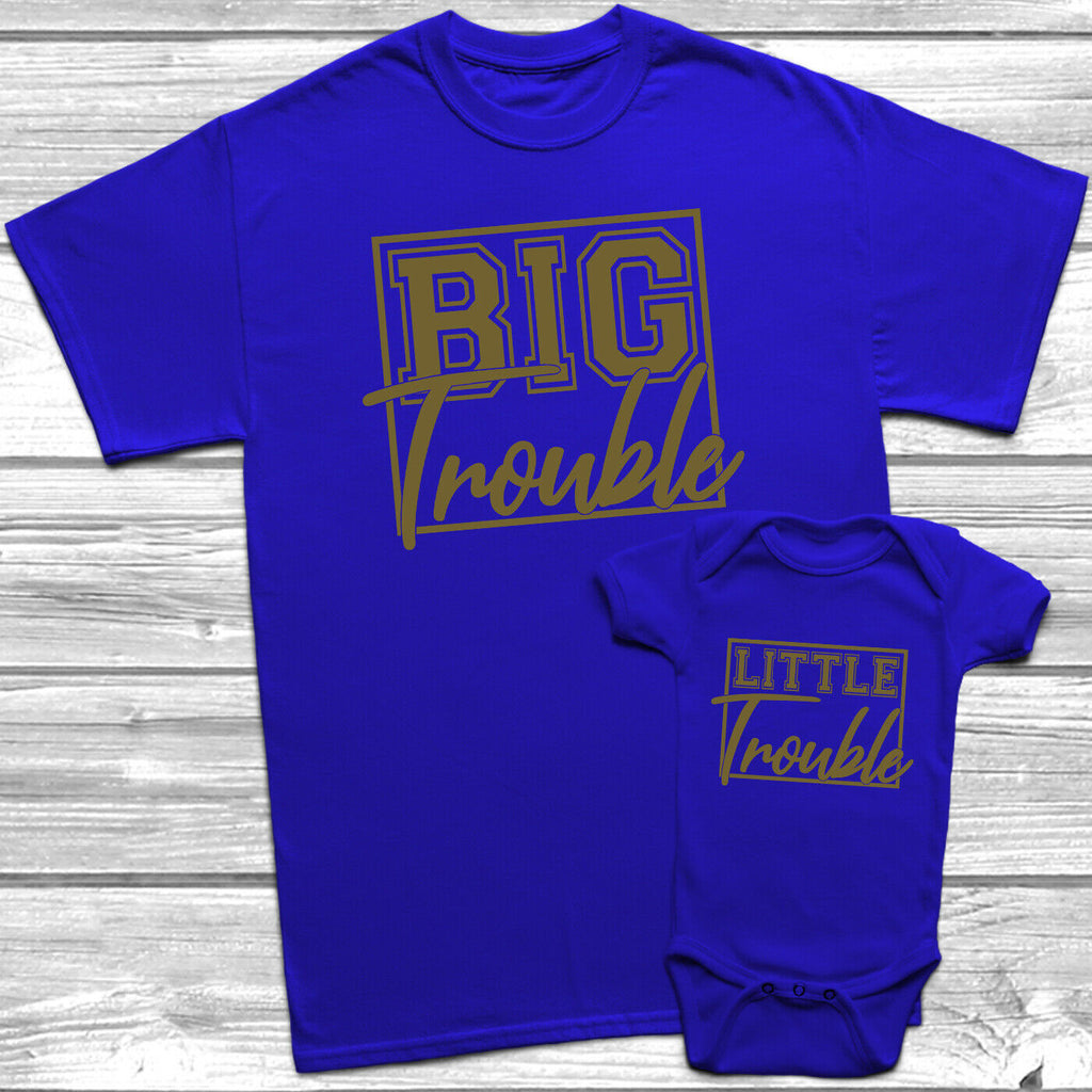Get trendy with Big Trouble Little Trouble T-Shirt Baby Grow Set -  available at DizzyKitten. Grab yours for £8.45 today!