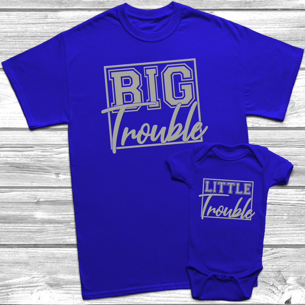 Get trendy with Big Trouble Little Trouble T-Shirt Baby Grow Set -  available at DizzyKitten. Grab yours for £8.45 today!