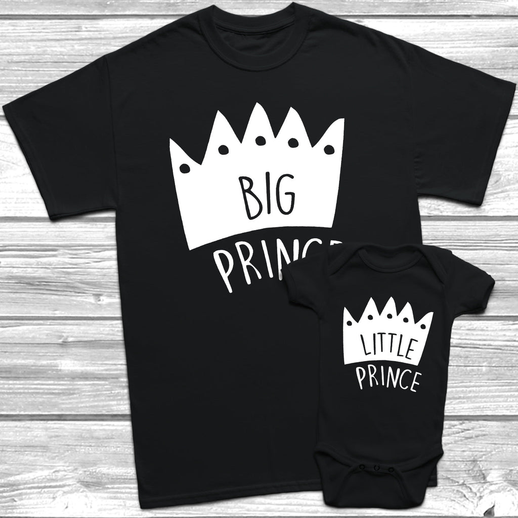 Get trendy with Big Prince Little Prince T-Shirt Baby Grow Set -  available at DizzyKitten. Grab yours for £8.45 today!