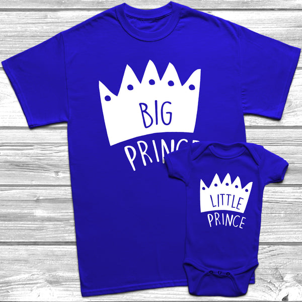 Big Prince Little Prince T-Shirt Baby Grow Set - DizzyKitten