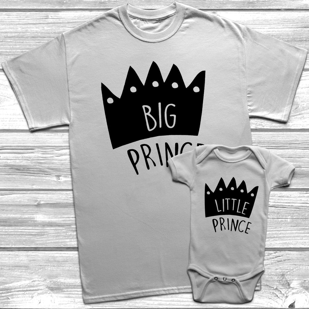 Get trendy with Big Prince Little Prince T-Shirt Baby Grow Set -  available at DizzyKitten. Grab yours for £7.95 today!