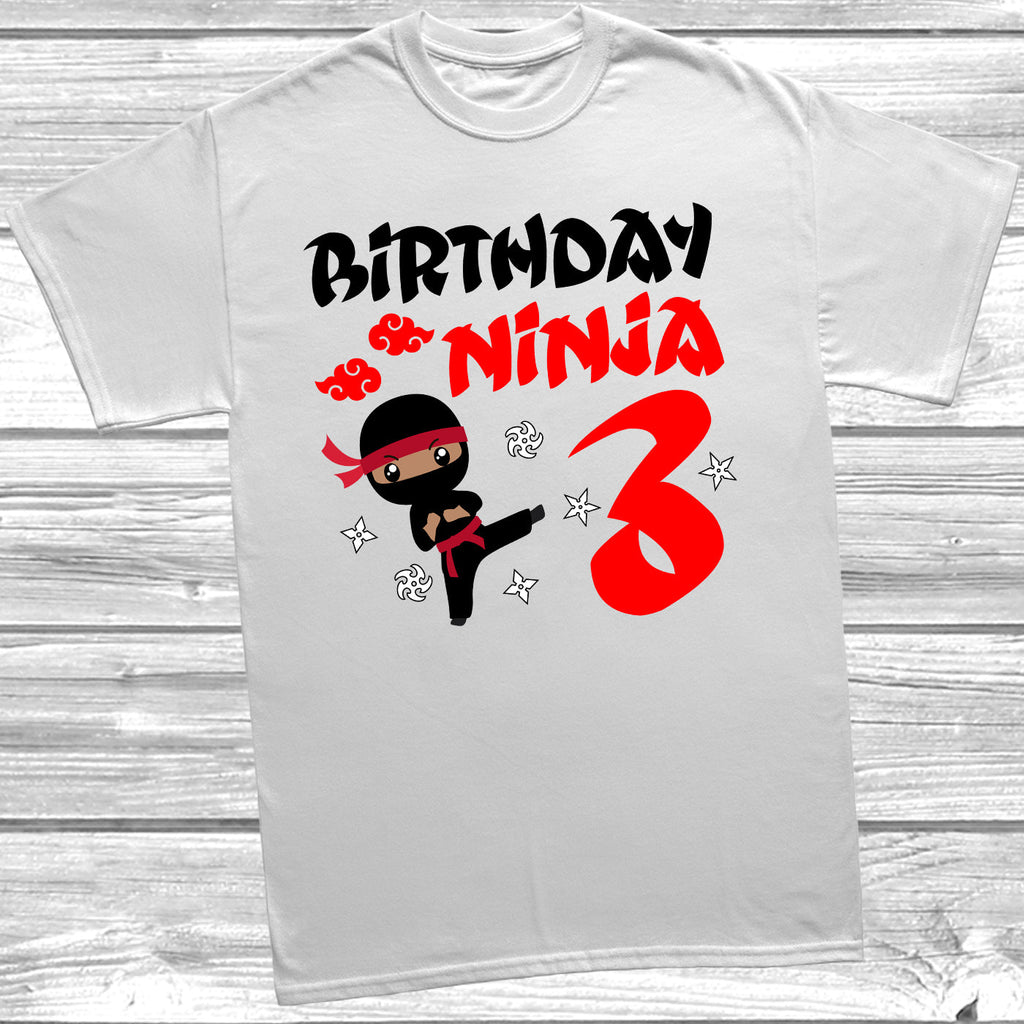 Get trendy with Birthday Ninja 3rd Birthday T-Shirt - T-Shirt available at DizzyKitten. Grab yours for £9.49 today!