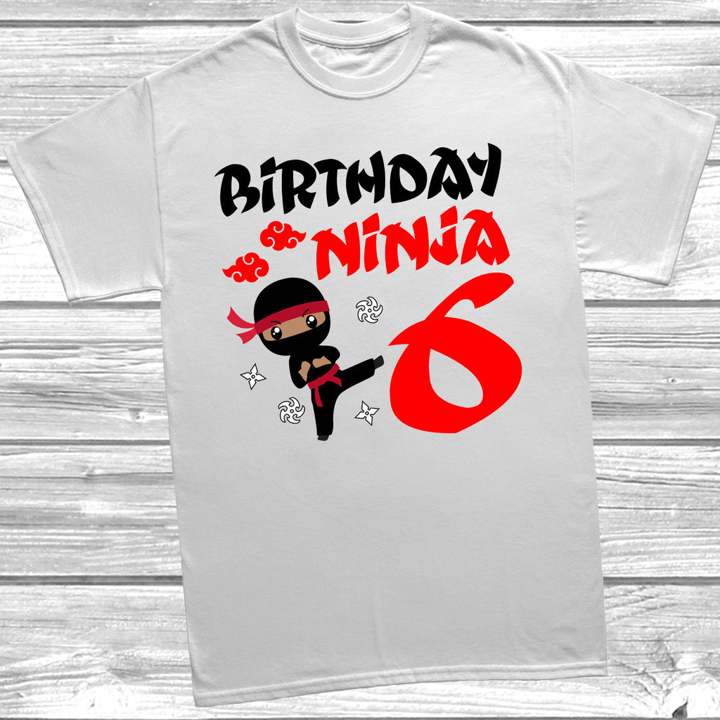 Get trendy with Birthday Ninja 6th Birthday T-Shirt - T-Shirt available at DizzyKitten. Grab yours for £9.49 today!