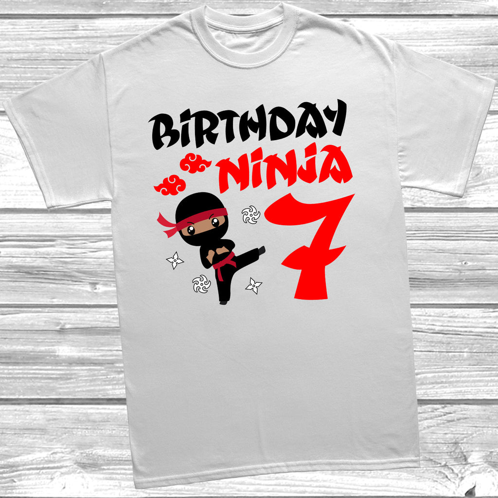 Get trendy with Birthday Ninja 7th Birthday T-Shirt - T-Shirt available at DizzyKitten. Grab yours for £9.49 today!