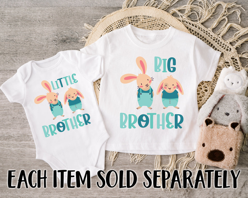 Get trendy with Bunny Big Brother Little Brother T-Shirt Baby Grow Set -  available at DizzyKitten. Grab yours for £8.95 today!