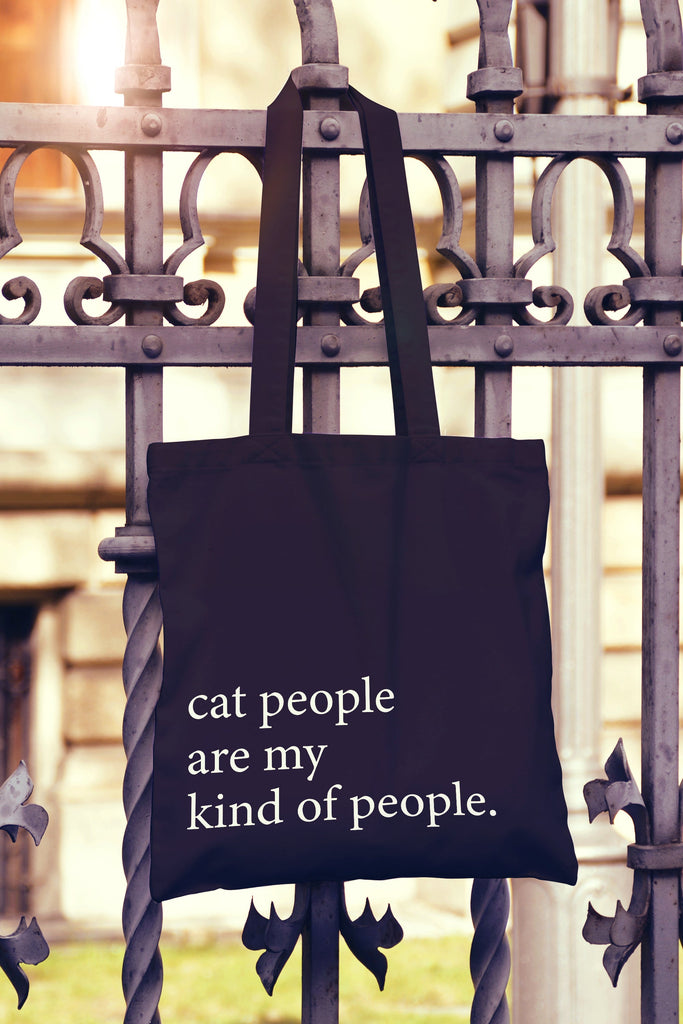 Get trendy with Cat People Are My Kind Of People Tote Bag - Tote Bag available at DizzyKitten. Grab yours for £8.49 today!
