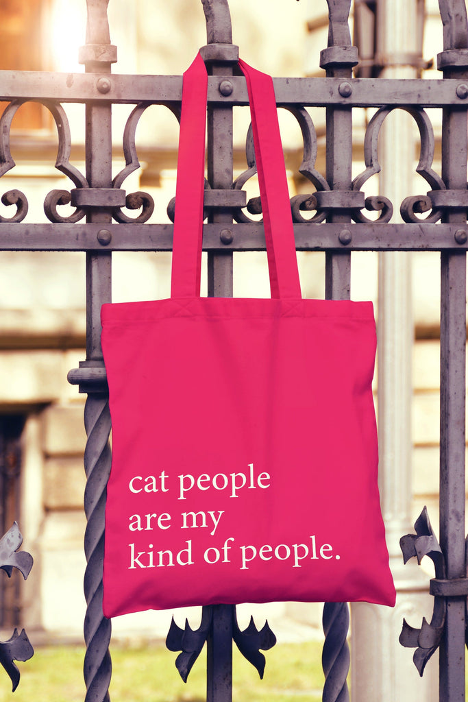 Get trendy with Cat People Are My Kind Of People Tote Bag - Tote Bag available at DizzyKitten. Grab yours for £8.49 today!