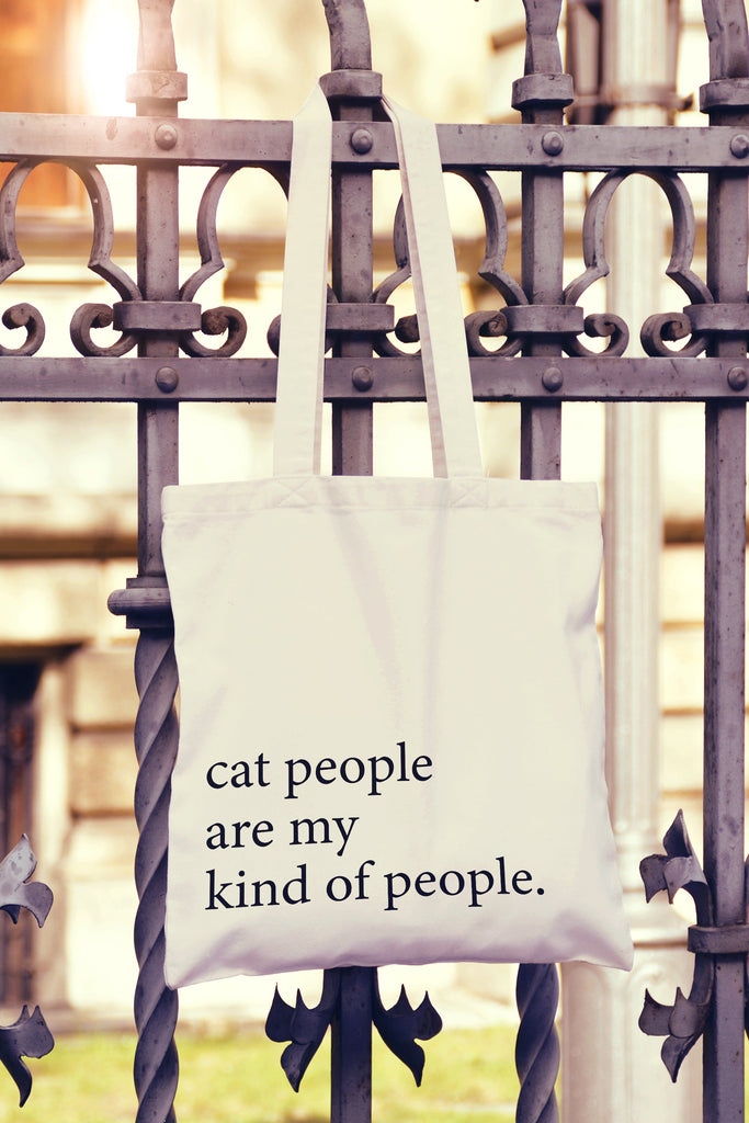 Get trendy with Cat People Are My Kind Of People Tote Bag - Tote Bag available at DizzyKitten. Grab yours for £8.49 today!