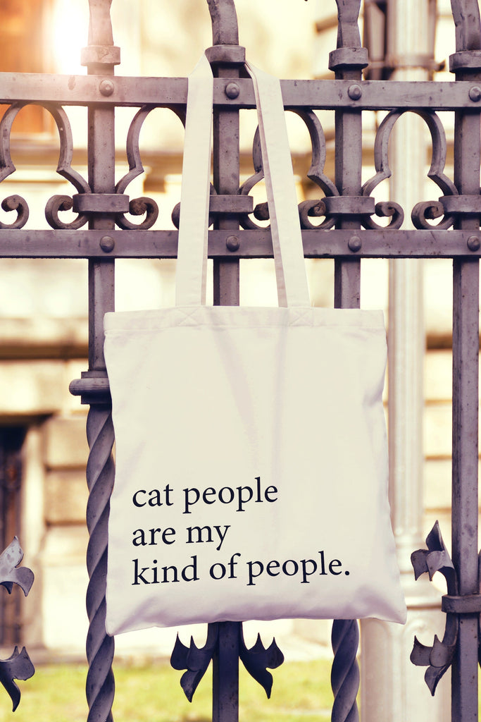 Get trendy with Cat People Are My Kind Of People Tote Bag - Tote Bag available at DizzyKitten. Grab yours for £8.49 today!