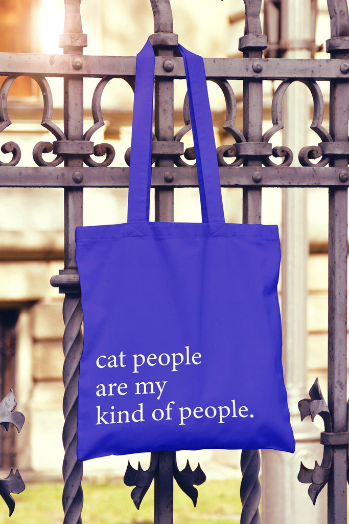 Get trendy with Cat People Are My Kind Of People Tote Bag - Tote Bag available at DizzyKitten. Grab yours for £8.49 today!