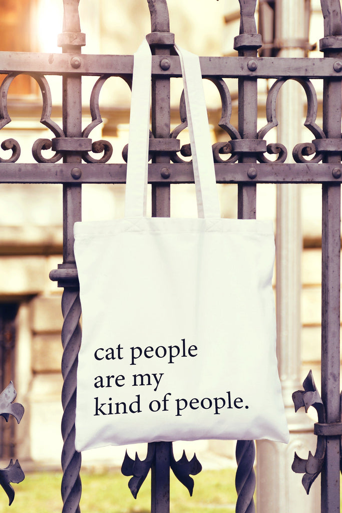 Get trendy with Cat People Are My Kind Of People Tote Bag - Tote Bag available at DizzyKitten. Grab yours for £8.49 today!