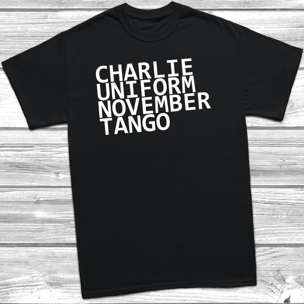 Get trendy with Charlie Uniform November Tango T-Shirt - T-Shirt available at DizzyKitten. Grab yours for £9.95 today!