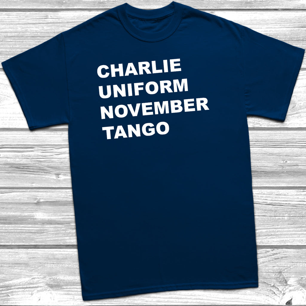 Get trendy with Charlie Uniform November Tango T-shirt - T-Shirt available at DizzyKitten. Grab yours for £8.45 today!