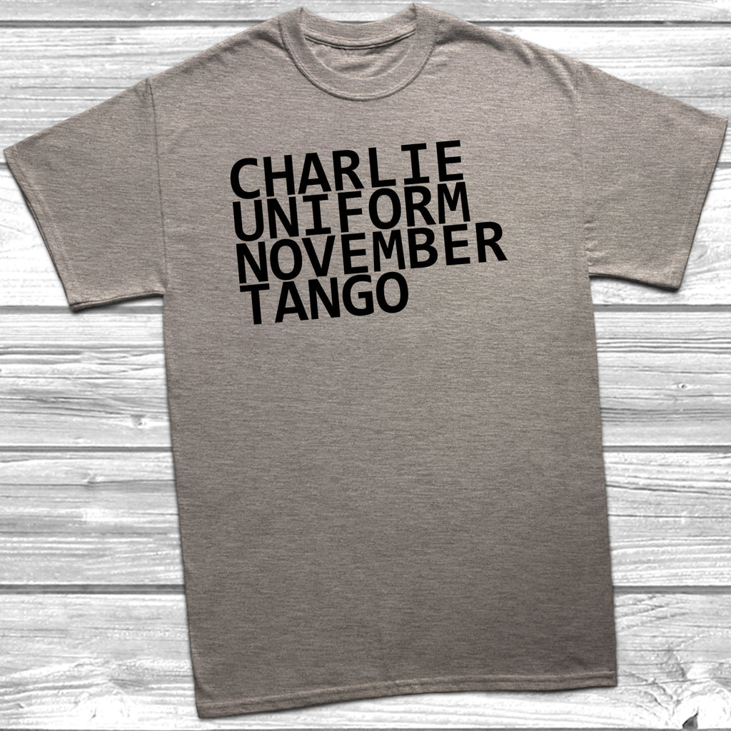 Get trendy with Charlie Uniform November Tango T-Shirt - T-Shirt available at DizzyKitten. Grab yours for £10.45 today!
