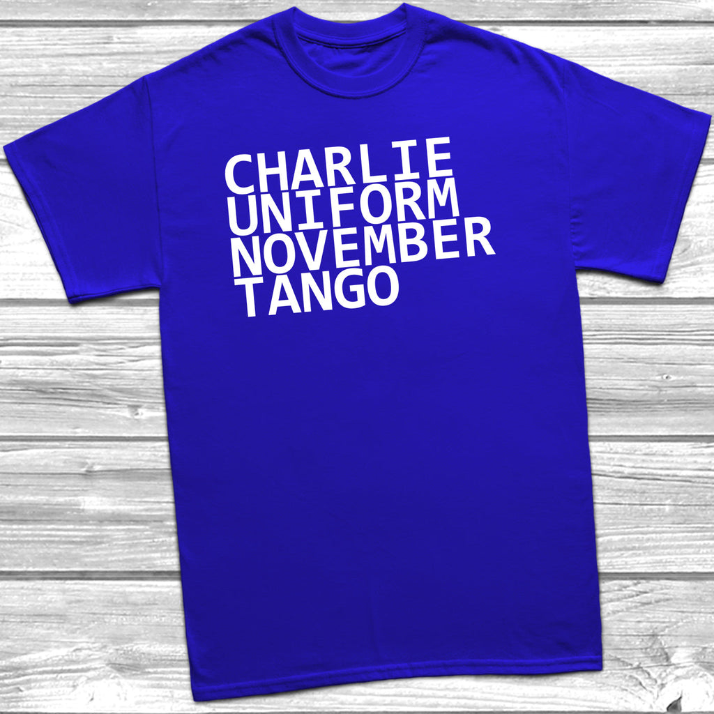 Get trendy with Charlie Uniform November Tango T-Shirt - T-Shirt available at DizzyKitten. Grab yours for £10.45 today!