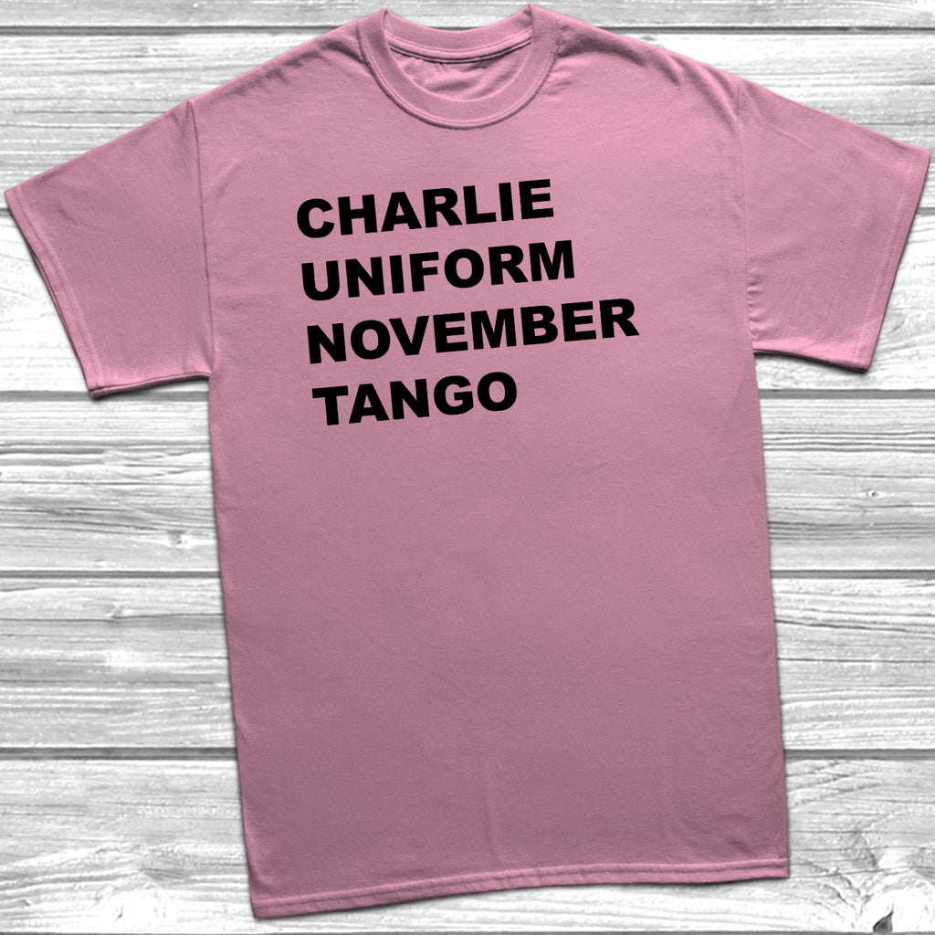 Get trendy with Charlie Uniform November Tango T-shirt - T-Shirt available at DizzyKitten. Grab yours for £8.45 today!