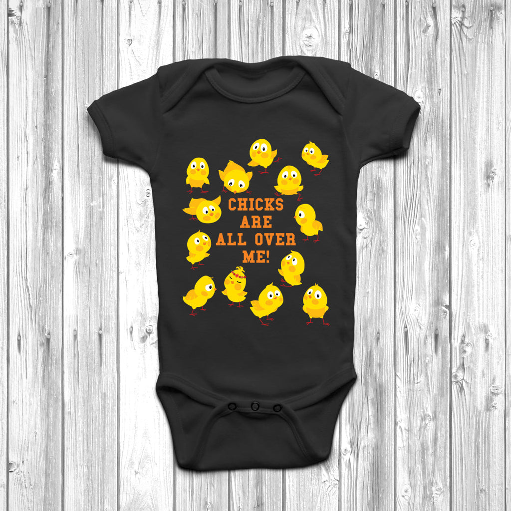 Get trendy with Chicks Are All Over Me Baby Grow - Baby Grow available at DizzyKitten. Grab yours for £10.45 today!