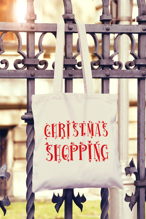 Christmas Shopping Tote Bag - DizzyKitten
