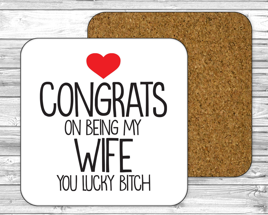 Get trendy with Congrats On Being My Wife 11oz / 15oz Mug - Mug available at DizzyKitten. Grab yours for £4.49 today!