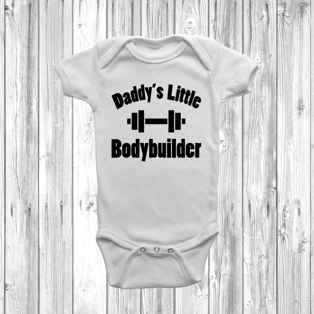 Get trendy with Daddy's Little Bodybuilder Baby Grow -  available at DizzyKitten. Grab yours for £7.95 today!