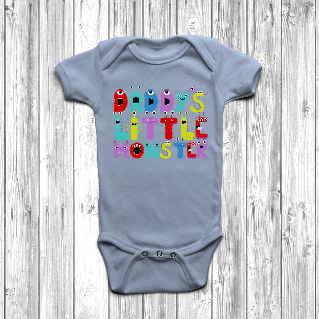 Get trendy with Daddy's Little Monster Baby Grow - Baby Grow available at DizzyKitten. Grab yours for £9.45 today!