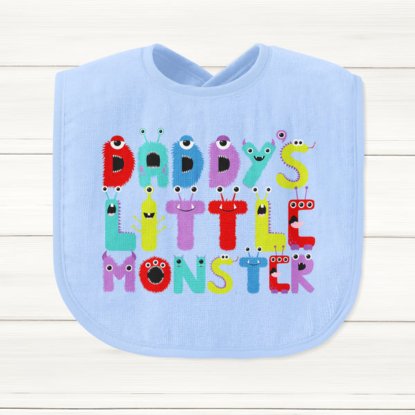 Daddy's Little Monster Baby Bib - DizzyKitten