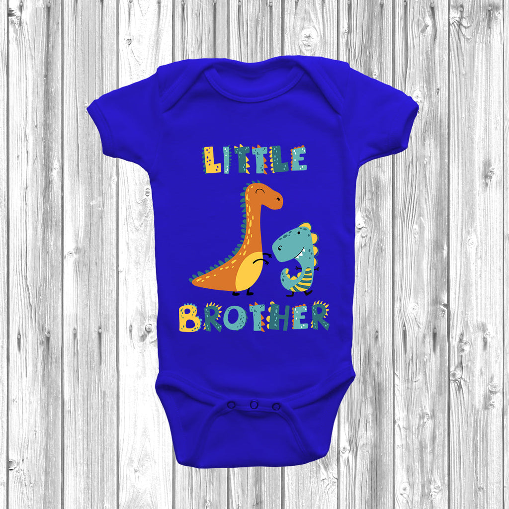 Get trendy with Dinosaur Big Brother Little Brother T-Shirt Baby Grow Set -  available at DizzyKitten. Grab yours for £9.45 today!