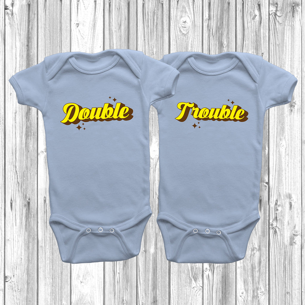 Get trendy with Double Trouble Baby Grow Set - Baby Grow available at DizzyKitten. Grab yours for £16.99 today!