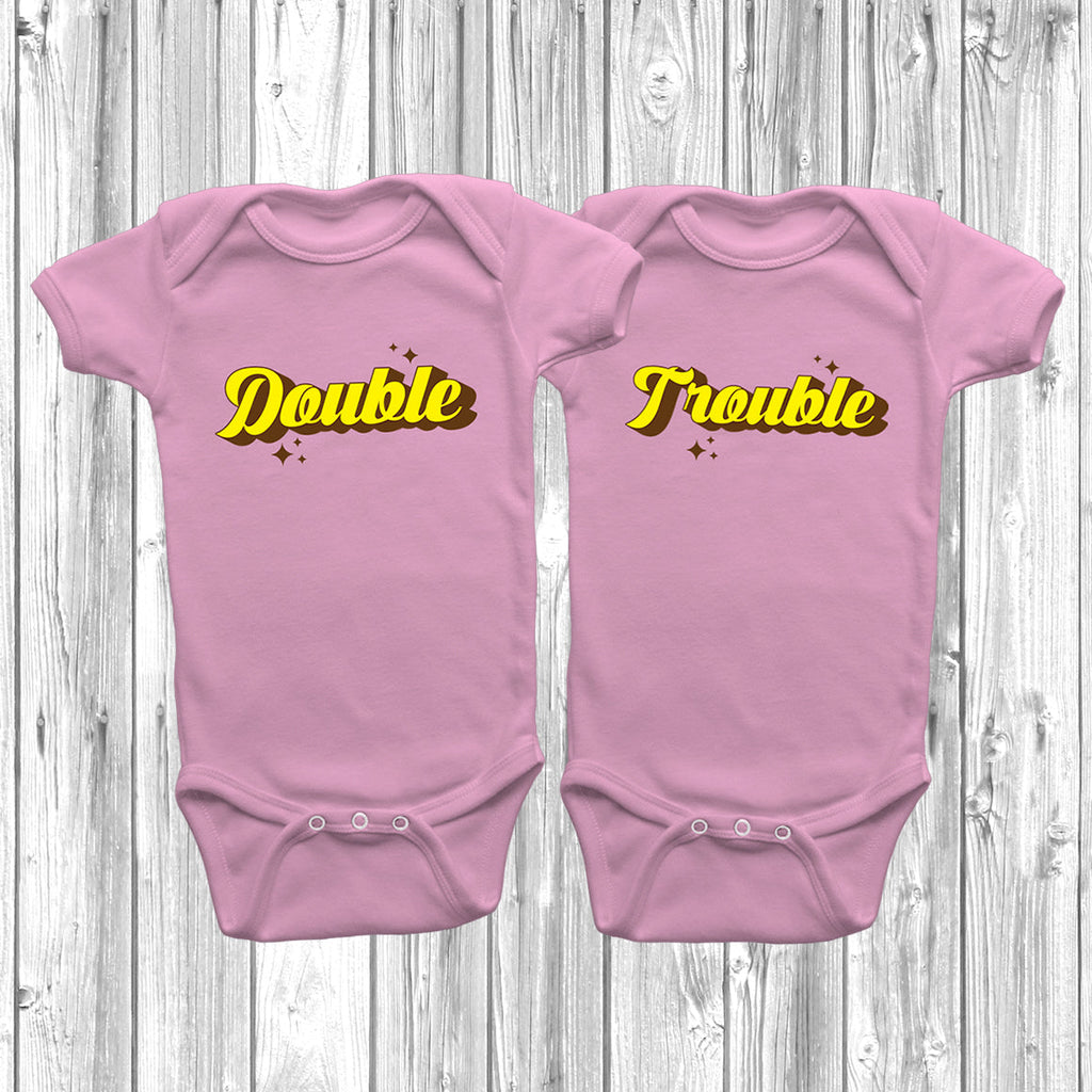 Get trendy with Double Trouble Baby Grow Set - Baby Grow available at DizzyKitten. Grab yours for £16.49 today!