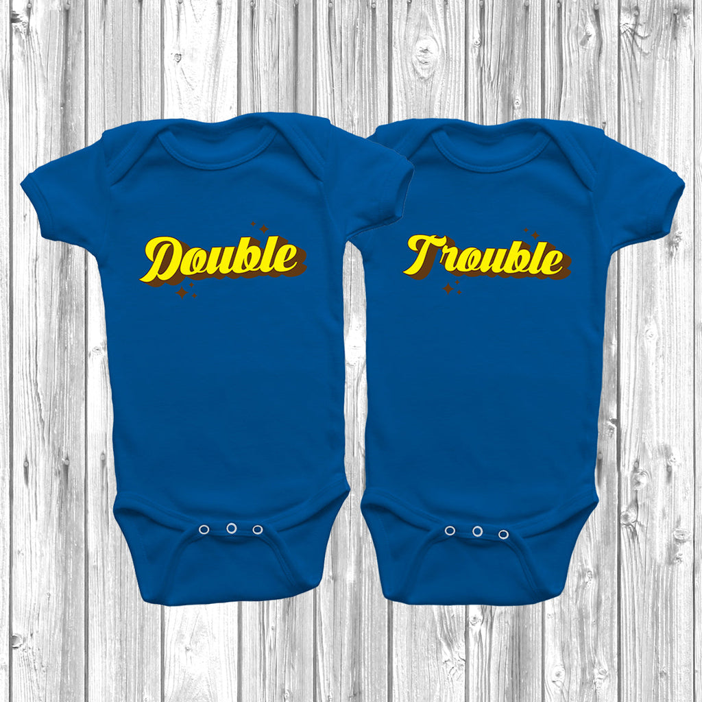 Get trendy with Double Trouble Baby Grow Set - Baby Grow available at DizzyKitten. Grab yours for £16.49 today!