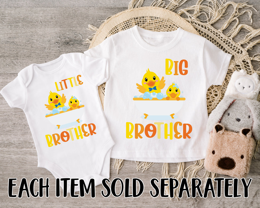 Get trendy with Duck Big Brother Little Brother T-Shirt Baby Grow Set -  available at DizzyKitten. Grab yours for £8.95 today!