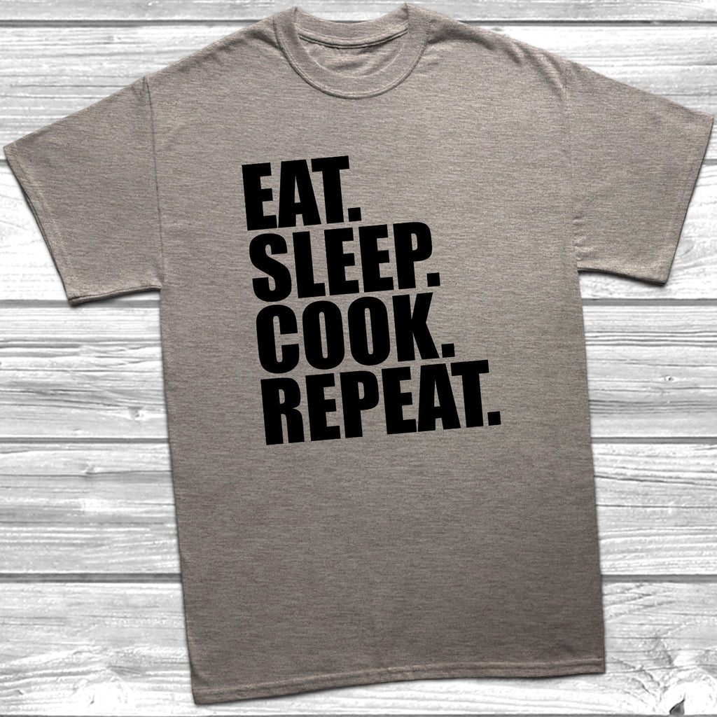 Get trendy with Eat Sleep Cook Repeat T-Shirt - T-Shirt available at DizzyKitten. Grab yours for £8.99 today!