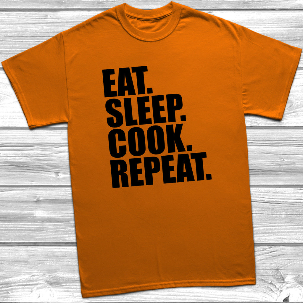 Get trendy with Eat Sleep Cook Repeat T-Shirt - T-Shirt available at DizzyKitten. Grab yours for £8.99 today!
