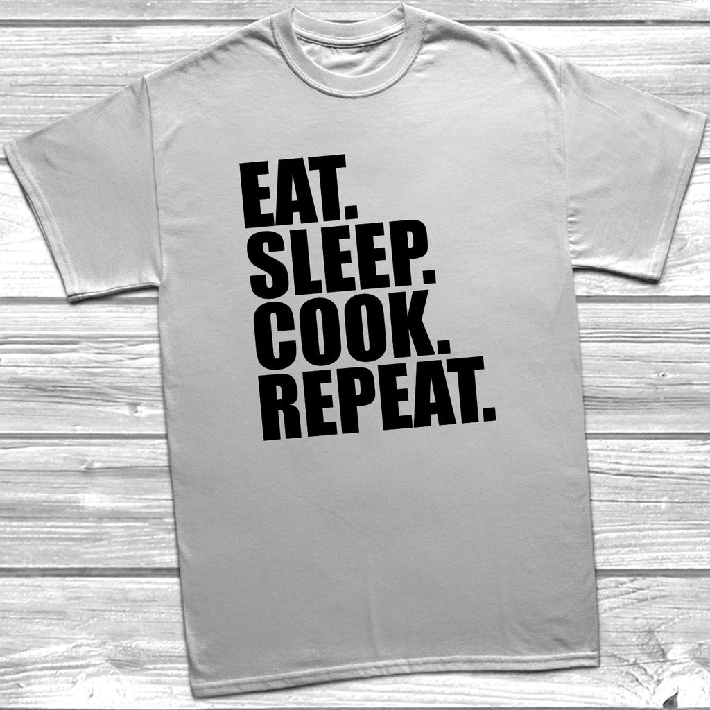 Get trendy with Eat Sleep Cook Repeat T-Shirt - T-Shirt available at DizzyKitten. Grab yours for £8.99 today!