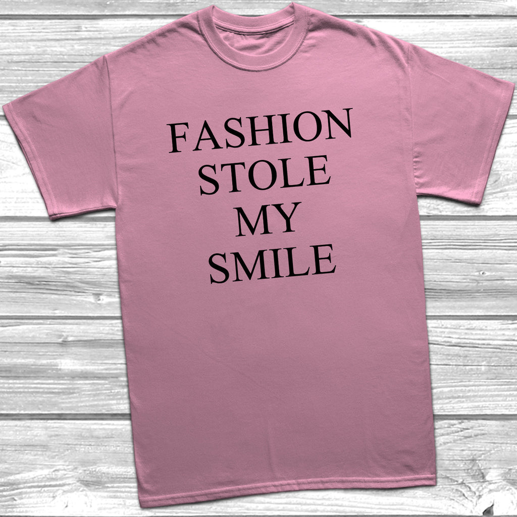 Get trendy with Fashion Stole My Smile T Shirt - T-Shirt available at DizzyKitten. Grab yours for £8.99 today!