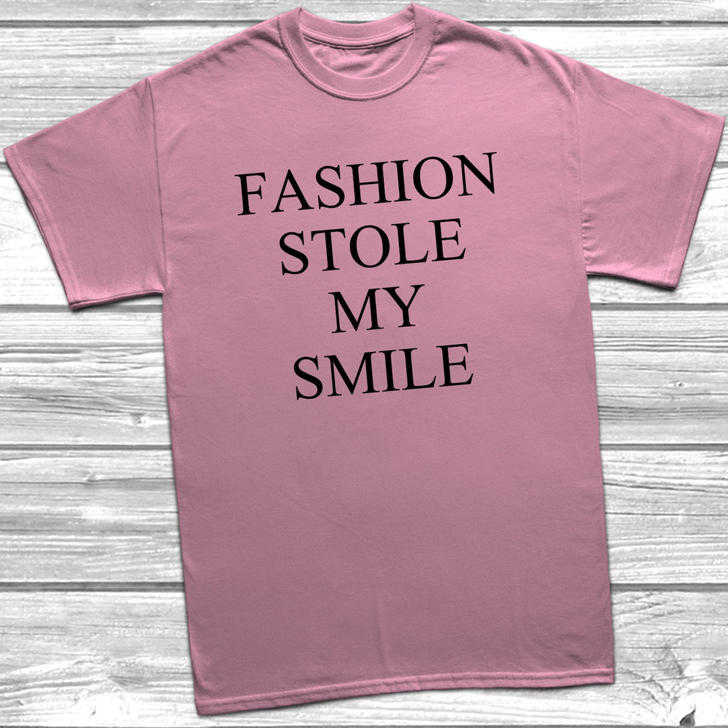Get trendy with Fashion Stole My Smile T Shirt - T-Shirt available at DizzyKitten. Grab yours for £9.49 today!