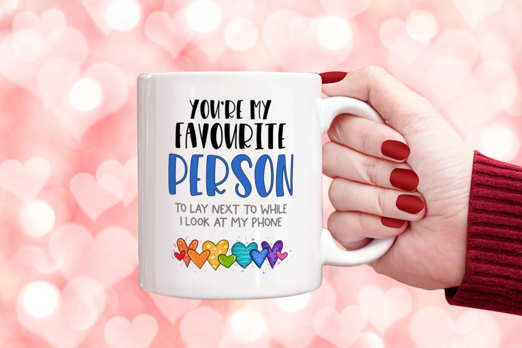 Get trendy with Favourite Person To Lay Next To Phone Mug - Mug available at DizzyKitten. Grab yours for £8.99 today!