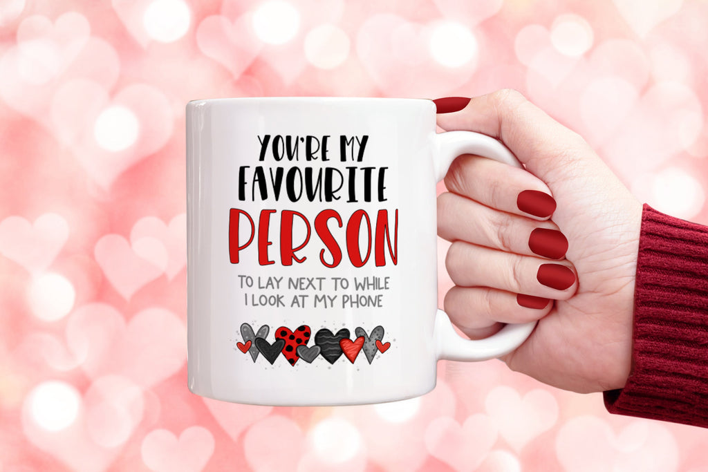 Get trendy with Favourite Person To Lay Next To Phone Mug - Mug available at DizzyKitten. Grab yours for £8.99 today!