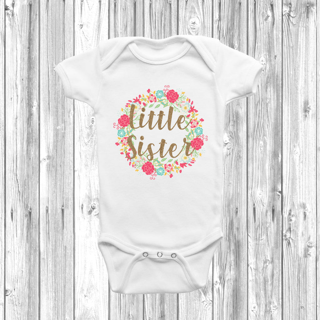 Get trendy with Floral Big Sister Little Sister T-Shirt Baby Grow Set -  available at DizzyKitten. Grab yours for £10.99 today!