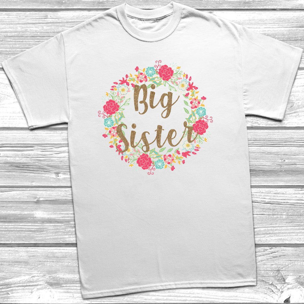 Get trendy with Floral Big Sister Little Sister T-Shirt Baby Grow Set -  available at DizzyKitten. Grab yours for £11.49 today!
