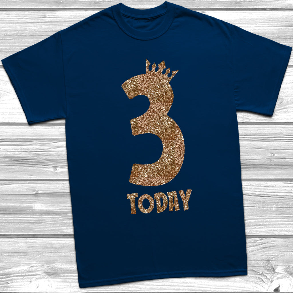 Get trendy with Glitter Three Today T-Shirt -  available at DizzyKitten. Grab yours for £8.95 today!